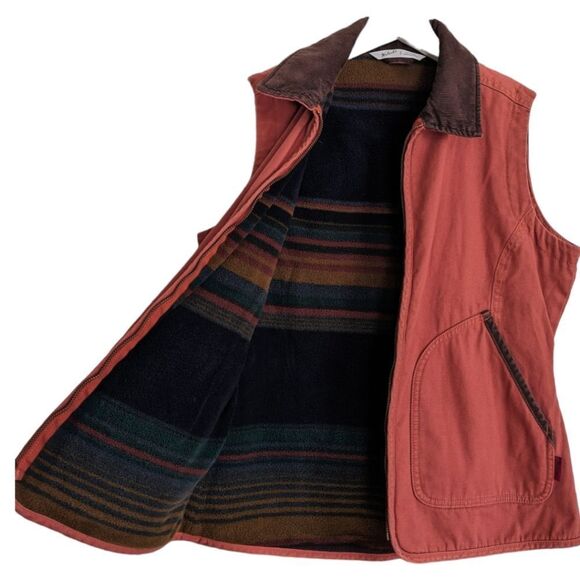 WOOLRICH WOMEN'S DORRINGTON BARN VEST 18560 FLEECE LINED BRICK RED SIZE S VEST - Picture 4 of 11